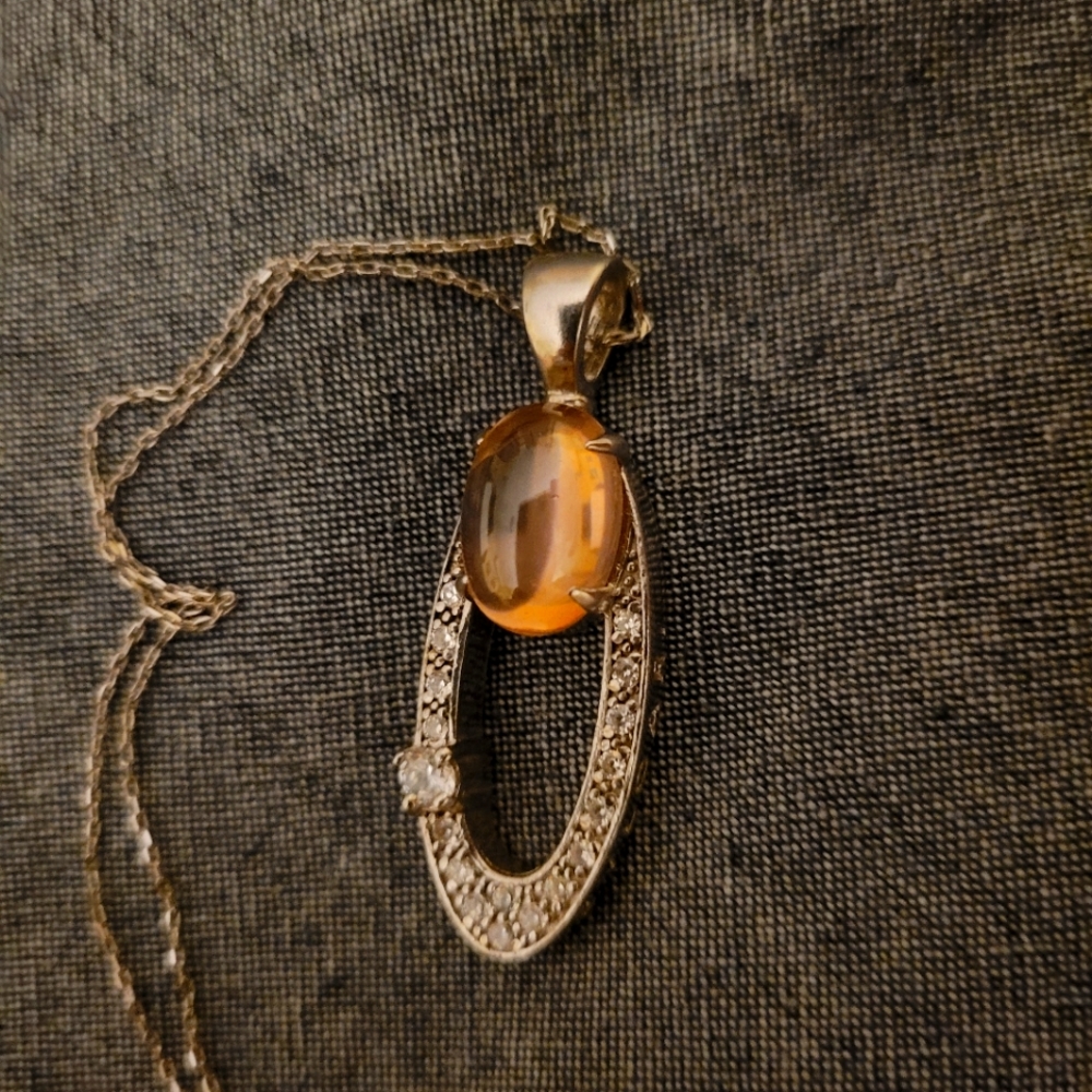 Silver Bvlgari necklace with pink pendant